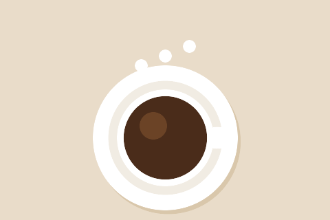 Steaming cup of coffee, animation